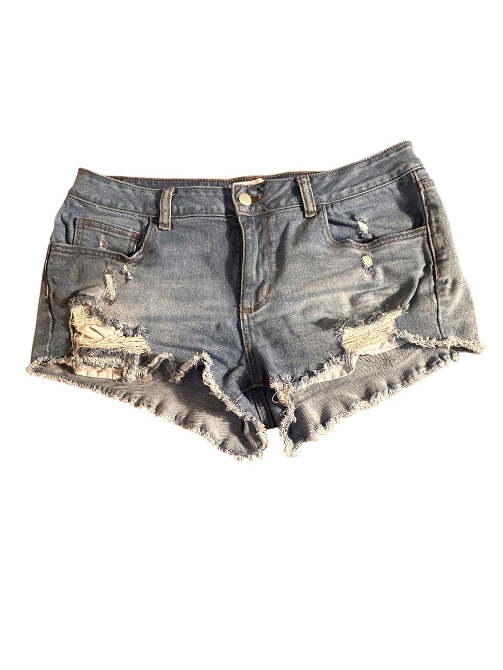 Victoria's Secret PINK Distressed Blue Denim Cutoff Booty Shorts 12